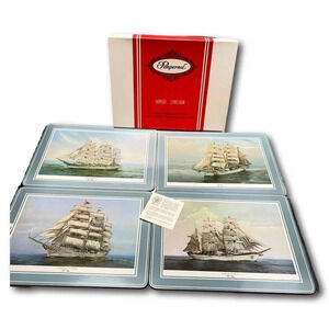 Pimpernel Placemats Tall Ships Box 4 Size 12 x 9 in Cork Backed